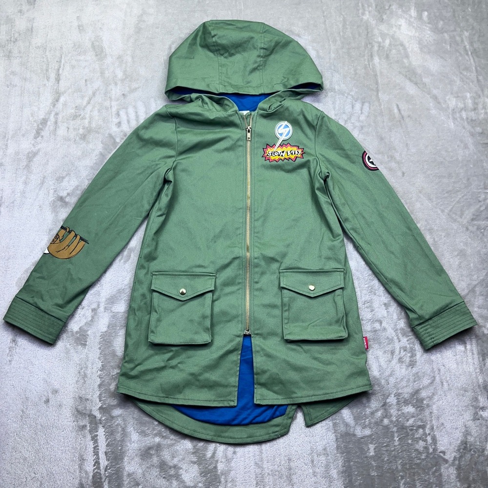 Disney Marvel Youth 9/10‎ Green Captain America Sloth Baby Hooded Jacket